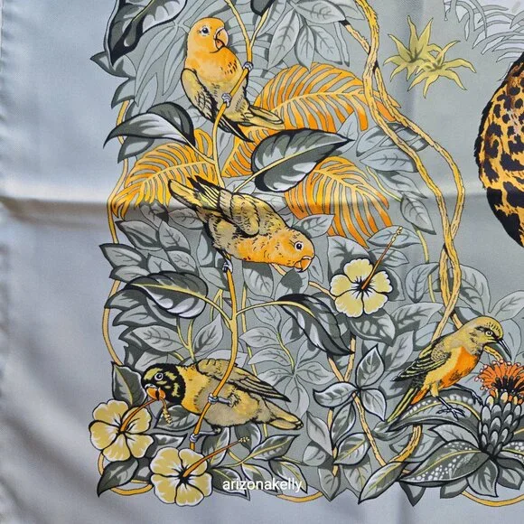 PERFECT Hermès Jungle Love Silk Scarf Leopards Robert Dallet - Picture 12 of 17